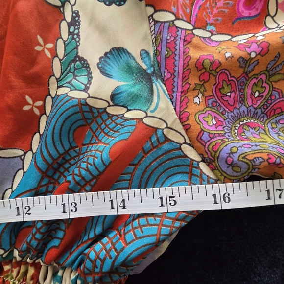 Tipsy Gipsy Colorful Patchwork Boho Tie-Front Mini Dress Size M - Picture 11 of 13